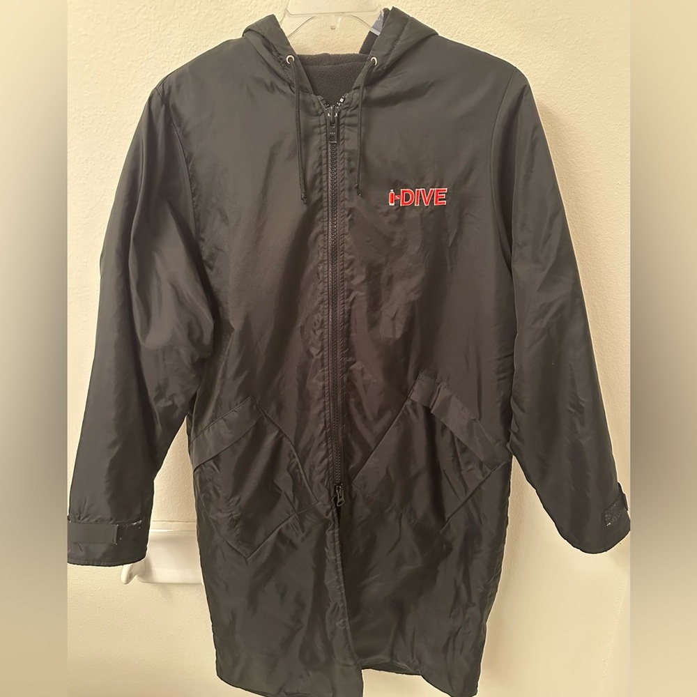I-Dive Scuba Diver Boat Large Coat waterproof nylon with hood deep pockets Sz S
